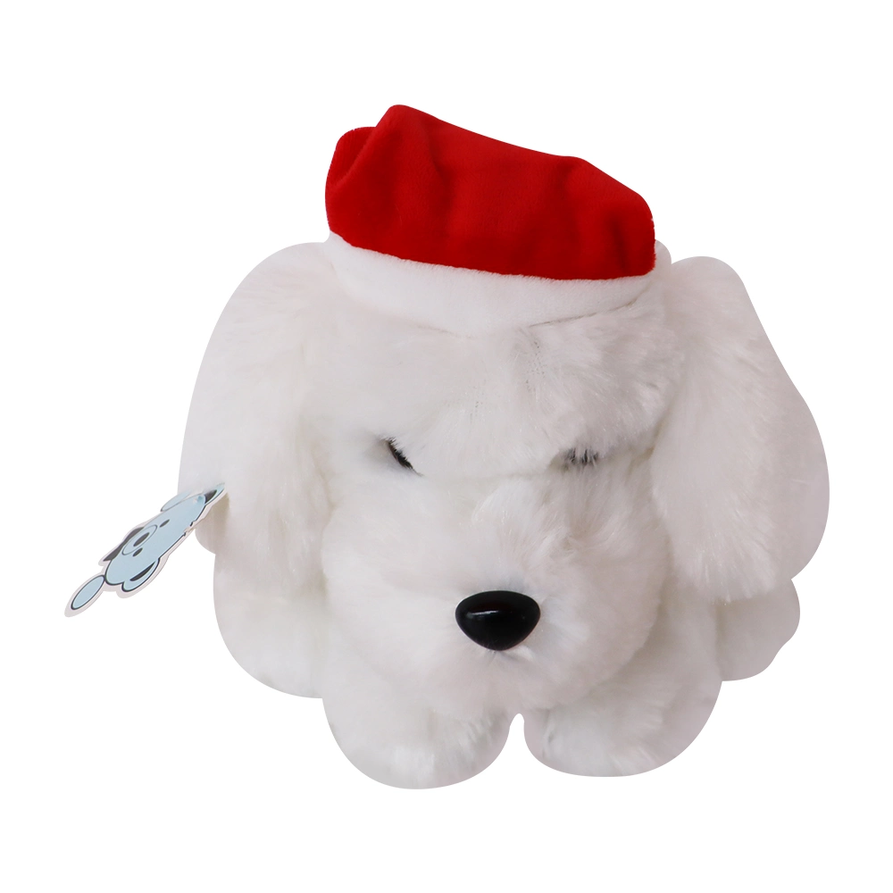 Christmas Hat Dog Plush Stuffed Animal Doll Baby Gifts Toy