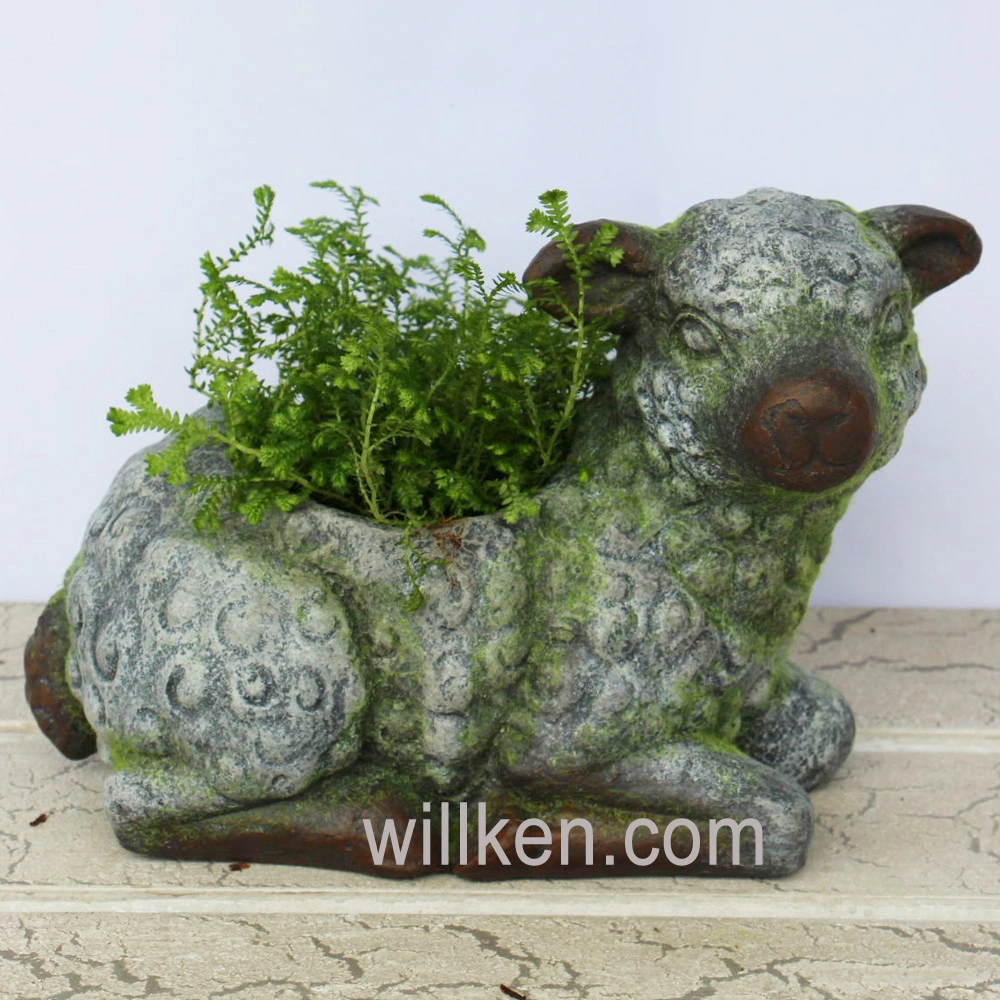 New Fair Lovely Sheep Sculpt Flower Pot Nice Funny Design Decor