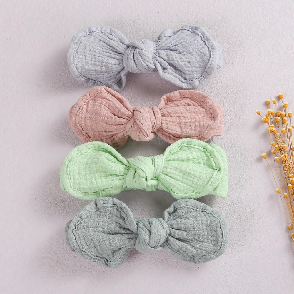 Children's Super Soft Comfortable Cotton Bow Hair Head Hair Accessories Headscarf Knitted Headband