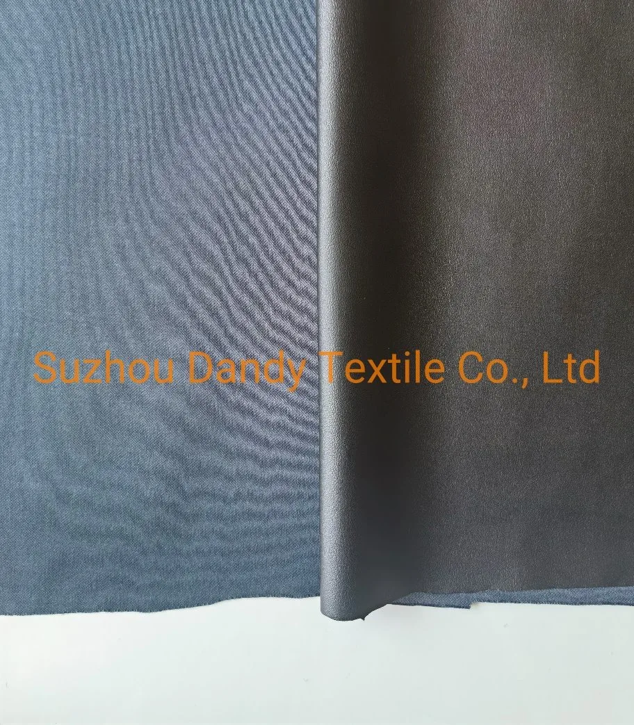 High Quality Waterproof Chaparejos 100%Polyester Bonded Release Paper PU Texture Leatherette Fabric