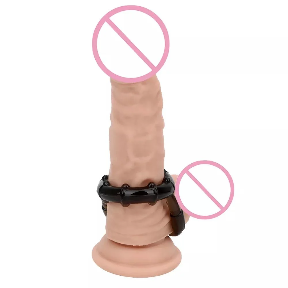 Masturbation mâle de retarder l'Éjaculation double anneau Cock Pénis RING Dispositif de chasteté de sexe masculin de l'élasticité des sex toys érotiques pour les hommes