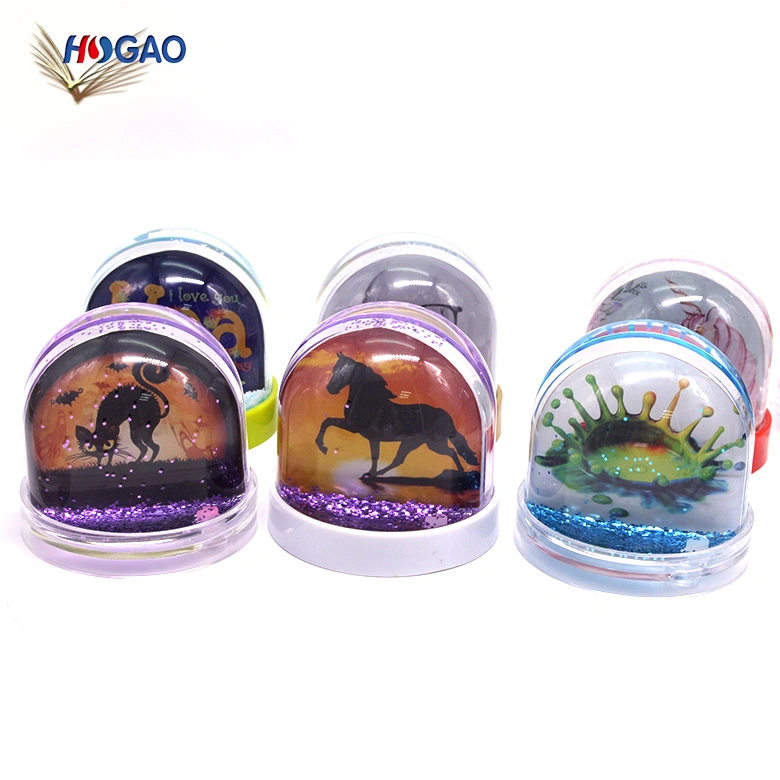 Custom Color Glitter Base Clear Acrylic Dome DIY Acrylic Photo Insert Water Globe Plastic Empty Snow Globe