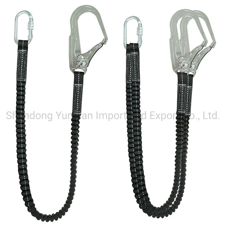 Safety Belt Single and Double Hook Elastic Rope Fall Prevention Buffer Bag Safety Rope