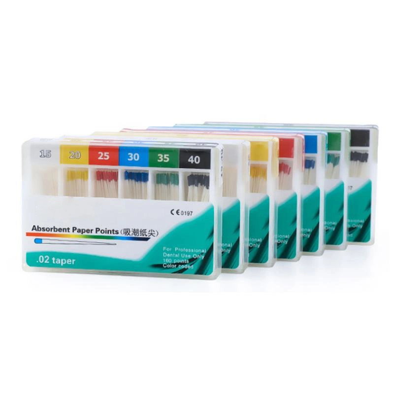 Factory Direct Supply Color Coded Gutta Percha Dental Absorber Paper Points