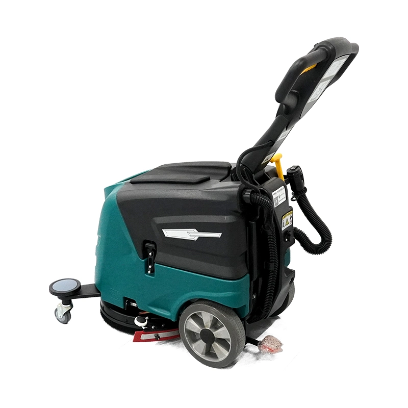 Commercial Walk-Behind Electric Floor Washing Scrubber Cleaning Equipment Used in Exhibition Hall Hotel Office