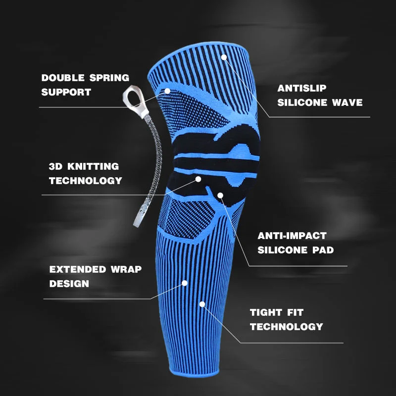 Apoio longo para os joelhos de Knitting Anti Skid unissexo - compressão de voleibol para os joelhos Apoio para os joelhos da manga