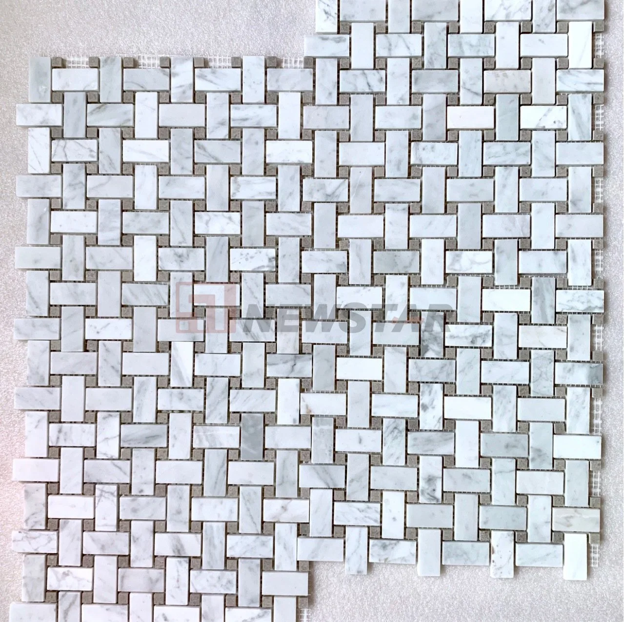 Wholesale/Supplier Natural Woven Texture Marble Mosaic European Style Bathroom Floor Tiles Retro Black and White Bathroom Mosaic Tiles