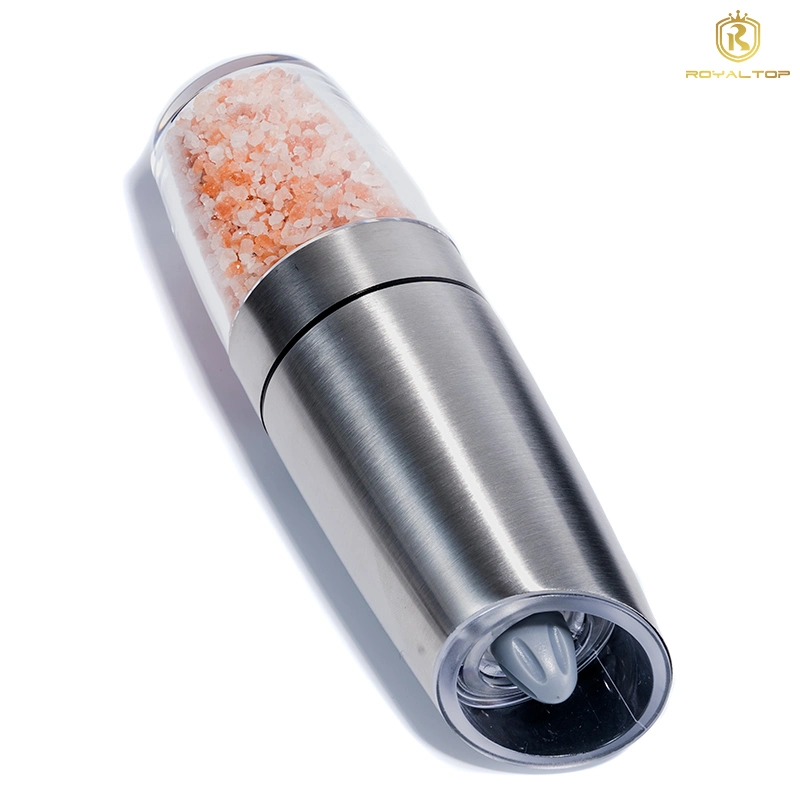 Kitchen Elegant Stainless Steel Gravity One Hand Electric Spice Mill Automatic Salt and Pepper Shaker