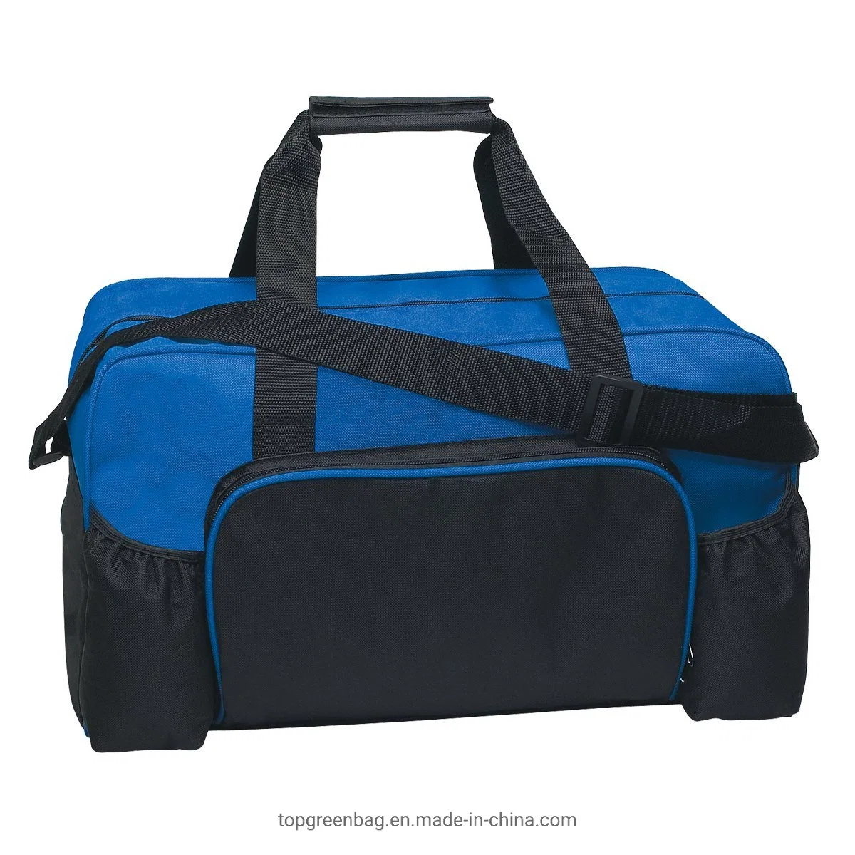 Customized Large Capacity Waterproof Polyester Blue Trave Luggage Sport Duffle Bag for Traveling