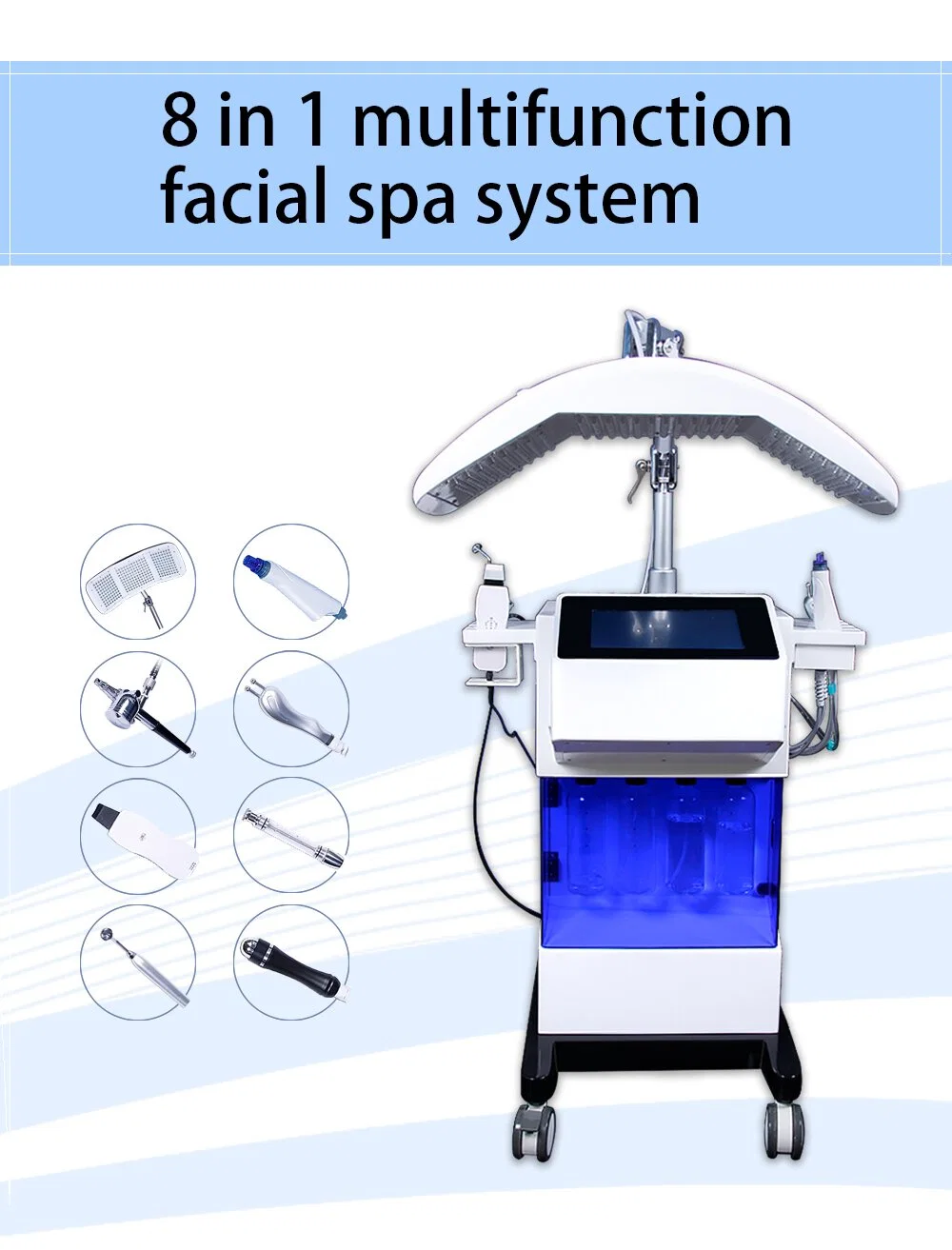 8 en 1 máquina de peeling facial de limpieza profunda de Hydro