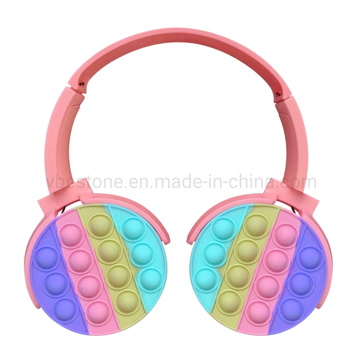 Amazon Hot Sale Push Bubble LED Cat Popit Headband Wireless Bluetooth Earphone Headphones for Children