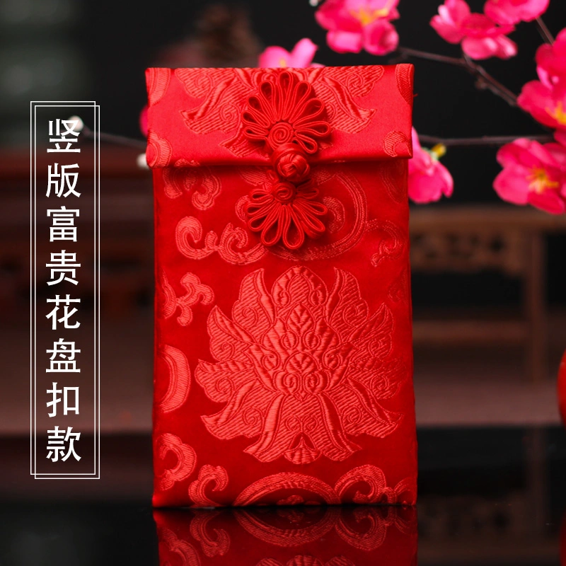 Bolsa de bendición de año Nuevo con bolsillo de dinero para personalidad Brocade Red Envelope Boda China Cumpleaños Festival de Primavera millones de Hongbao