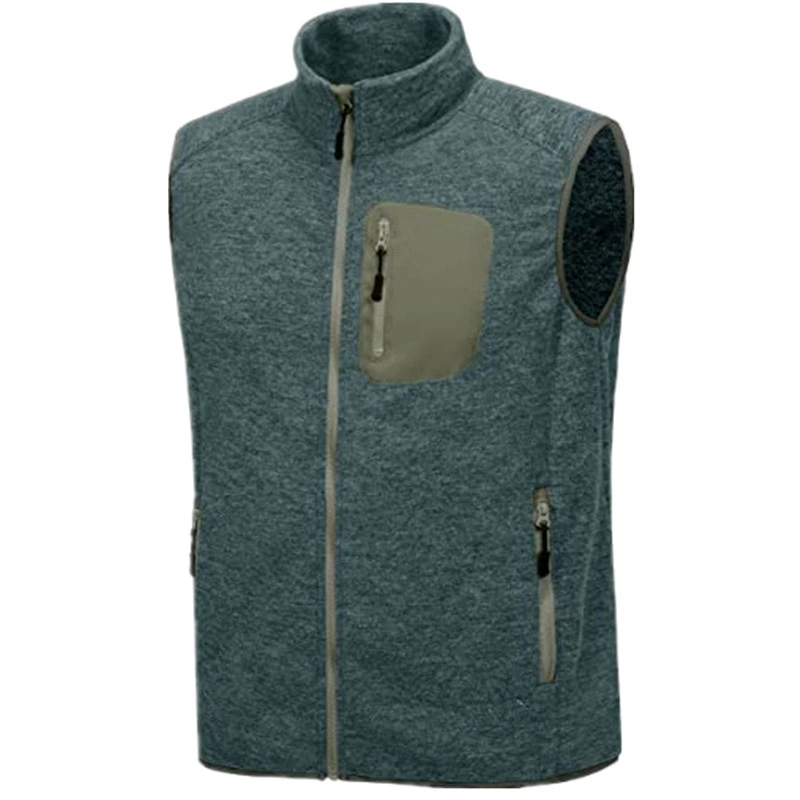 Men's Fleece Gilet Soft Fleece Vest Outdoor Recreation Coat with Zipper Pockets