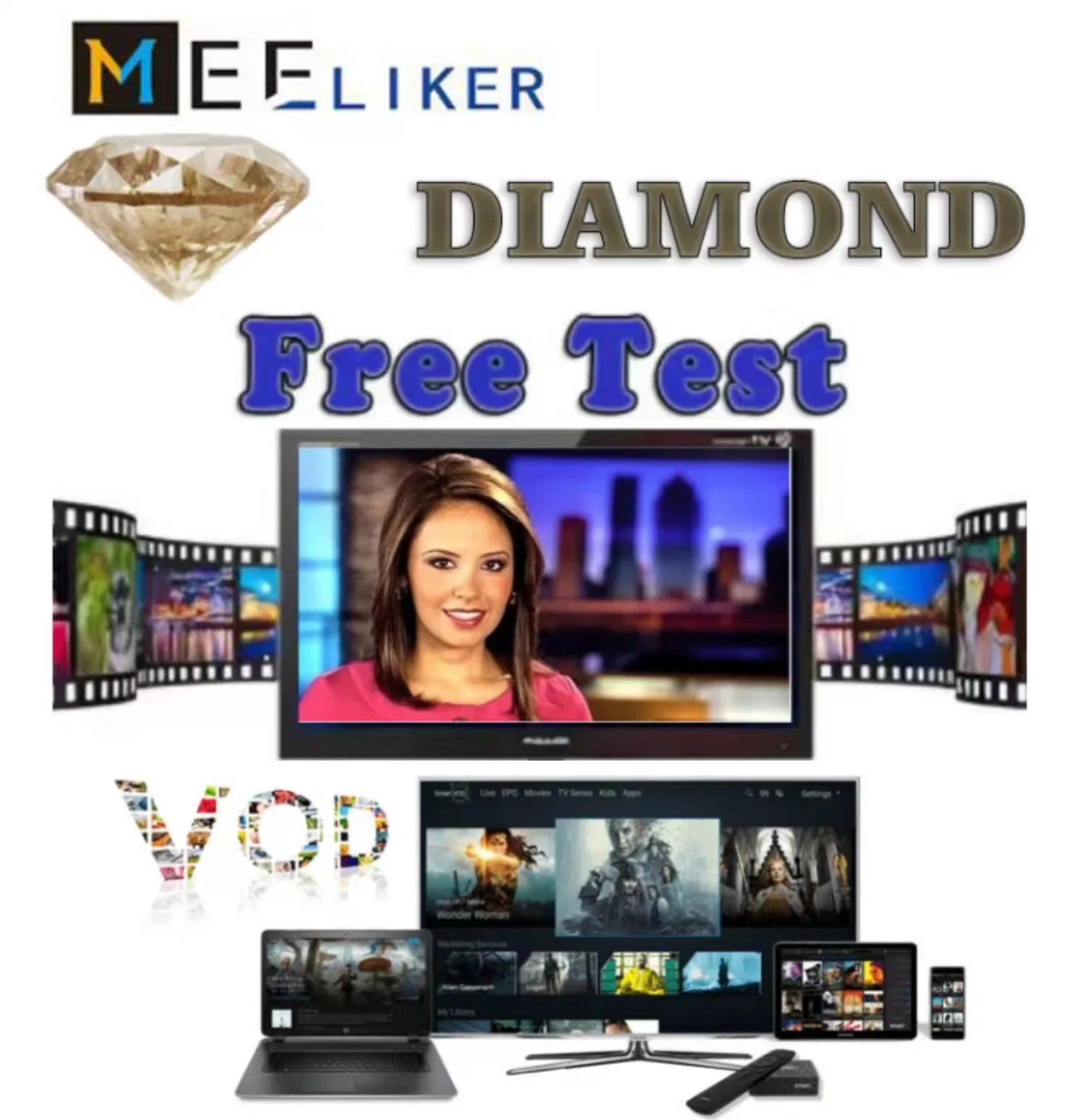 Diamond IPTV Suscripción 1/3/6/12 meses 24 horas Prueba gratuita m3u