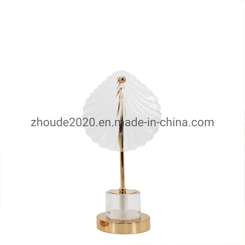 Modern Minimalism Style Luxury Crystal Base Glass Shell Shape Arts Crafts for Office Table Accessories