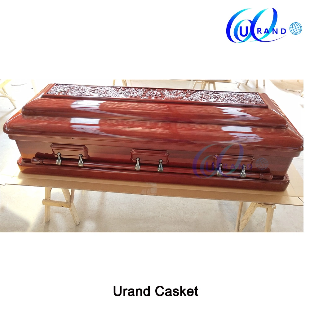 Solid Mahogany Distributor Price Wholesale President Carved Top Casket