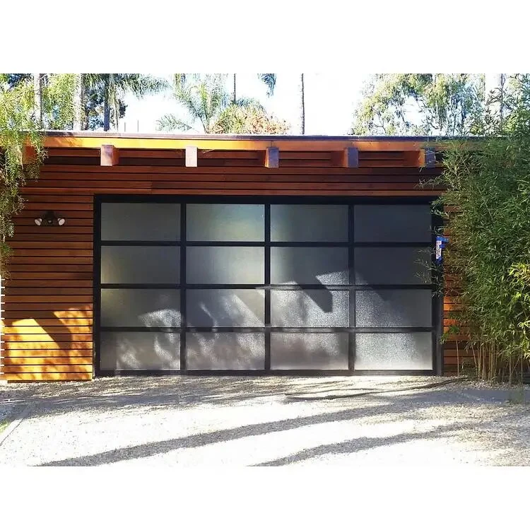 New Black Farmhouse Aluminum Electric Insulated 16X7 Glass Garage Door