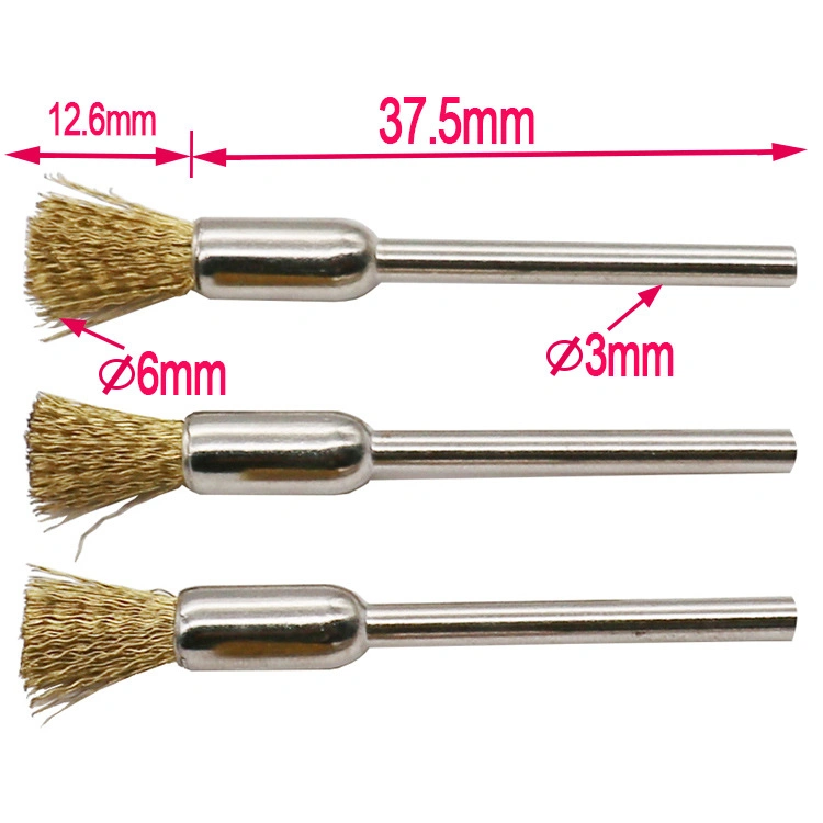 5/6/8cm Stainless Steel and Copper Wire Pen Shape Polishing Cleaning Brush for Metal Surface Rust Removal Grinding Deburring