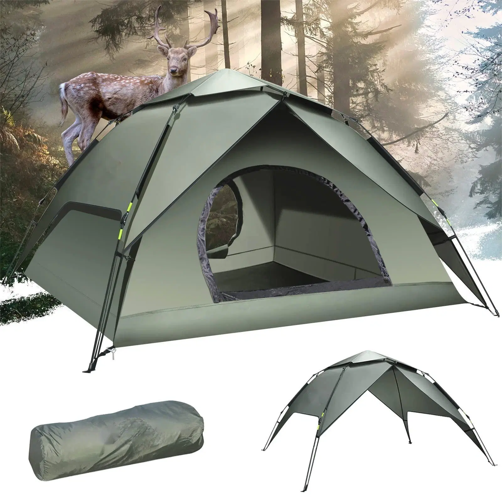 Senderismo Backpacking automático Domo Camping Doble capa impermeable Familia instantánea Pop-up Tiendas