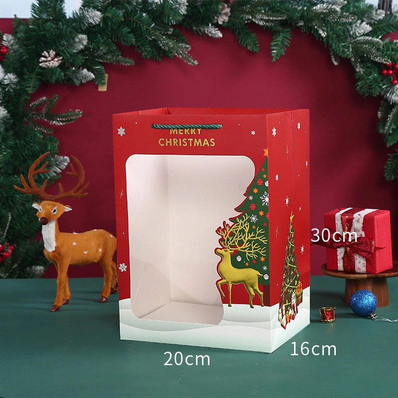 Benutzerdefinierte Weihnachten Festival Stil Design Verpackung Blume Papier Geschenkbox Mit Fenster löschen