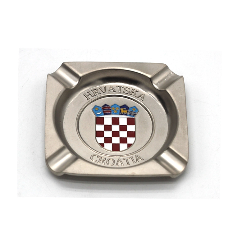 Custom Logo 3D Souvenir Stainless Steel Metal Ashtray