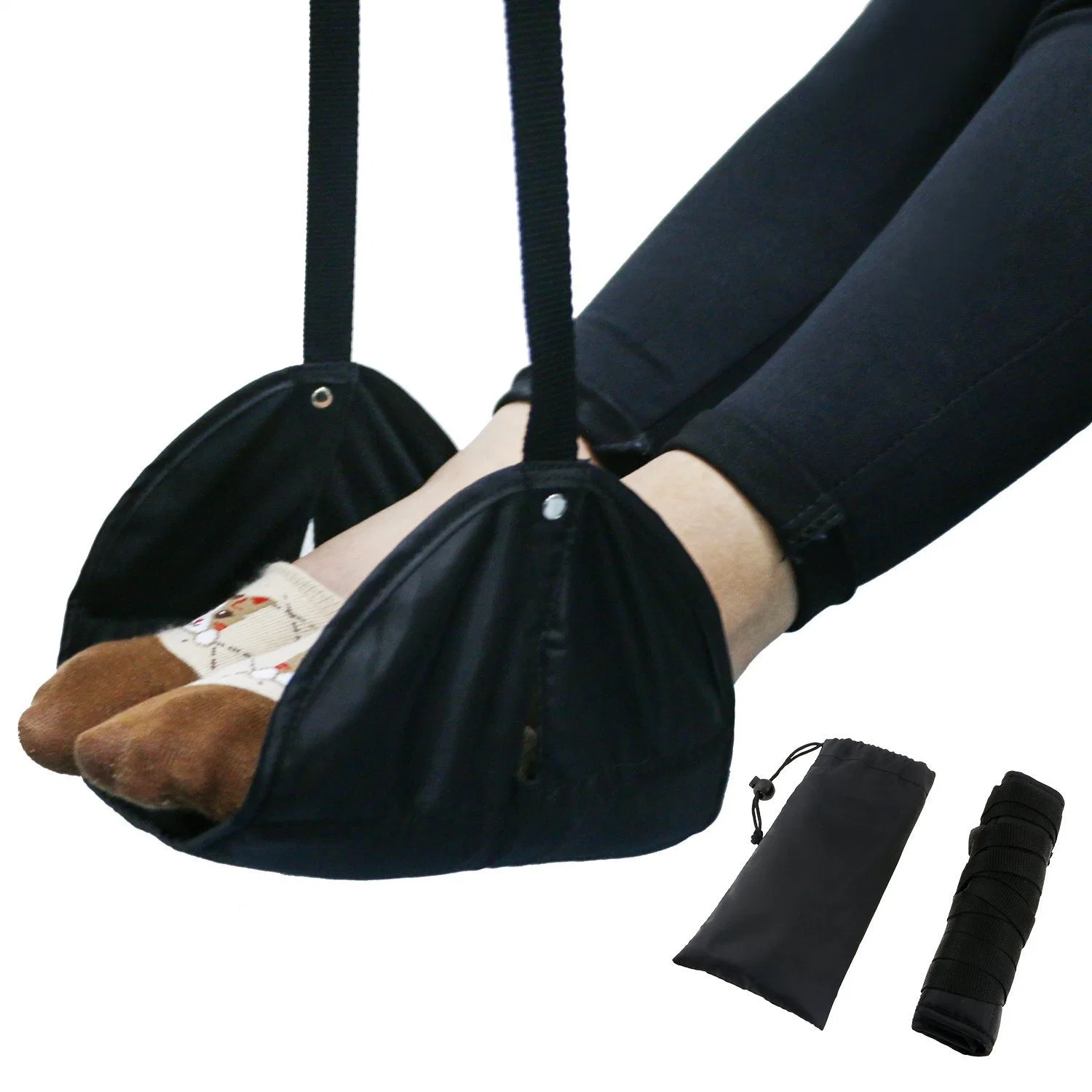 Portable Travel Footrest Travel Home Office Carry-on Flight Relaxing Hang Footstool Travel Accessory for Airplane Foot Rest Travel Plane Footrest Bl10182