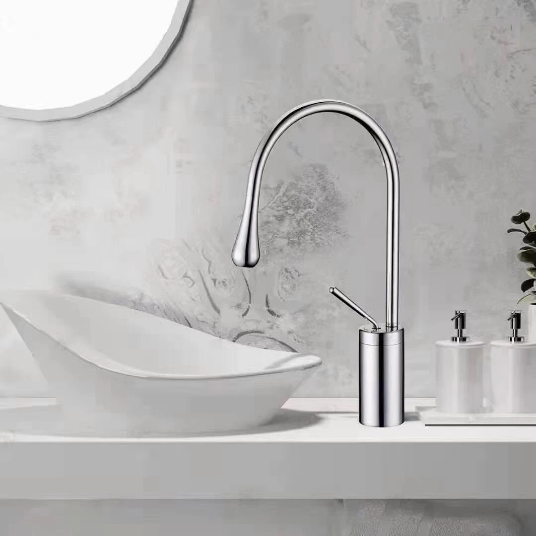 New Design Fashion Modern Hotel Model Styles Chromed and Metal Gray Finish Basin Sink Faucet Mixer