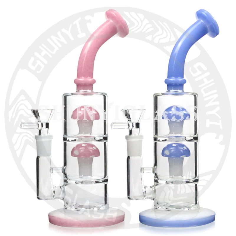 Doble Mashroom PERC DAB Rig Recycler tubo de agua para fumar Fábrica de tabaco al por mayor Hookah Shisha