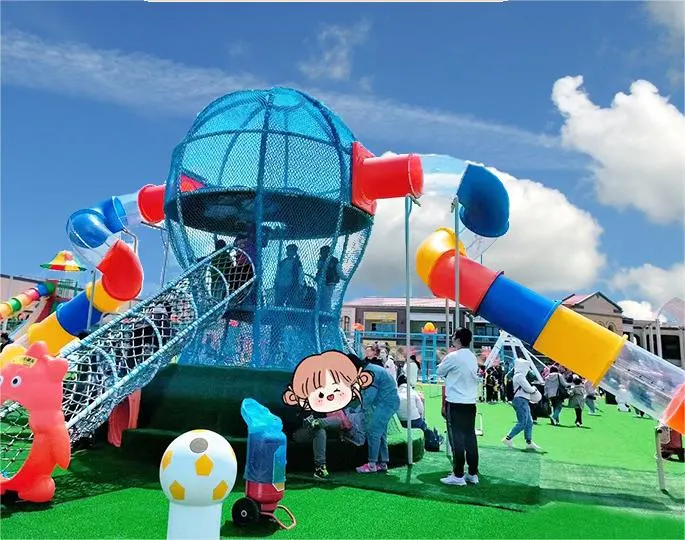 Juegos infantiles comerciales personalizados Octopus Castle Slide Amusement Park Rides Equipo exterior