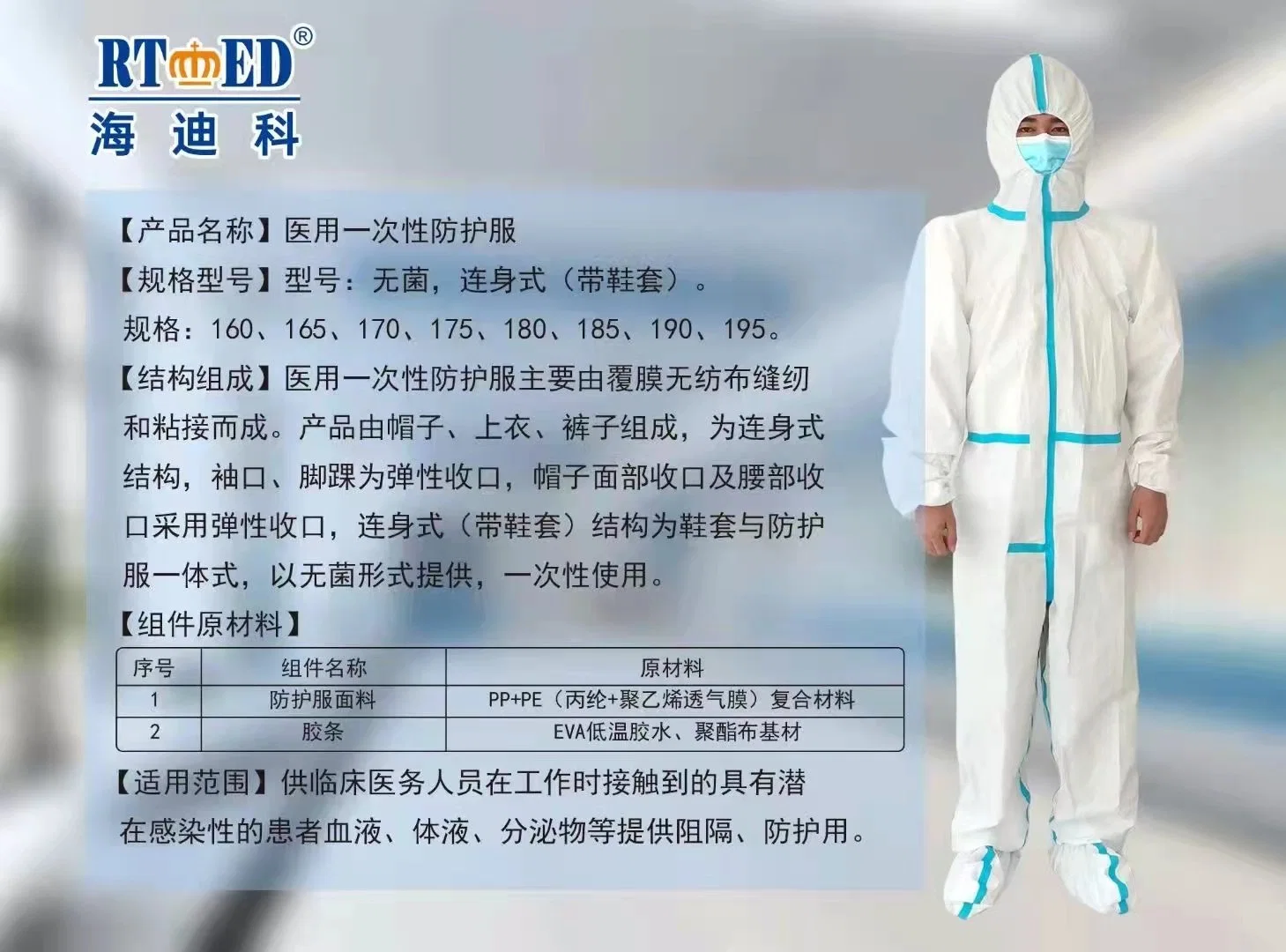 Vêtements de protection médicale Hdk