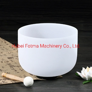 Quartz Clear Crystal Meditation Healing Singing Bowl Color Frosted Sound Bowls with Prefect Pitch