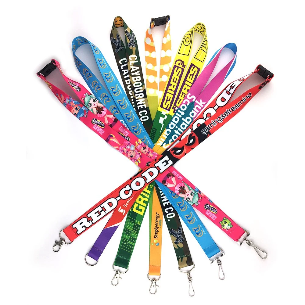 Custom Logo High quality/High cost performance Bulk Printed Neck Polyester Lanyard for Promotion Gift