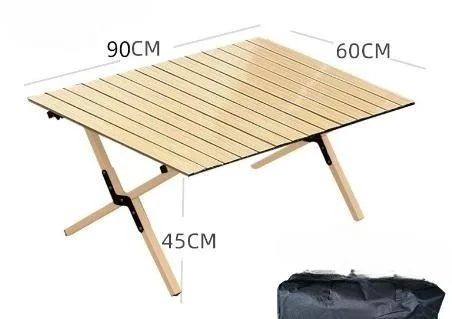 Manufacturers Outdoor Folding Table and Chair Set Solid Wood Aluminum Alloy Carbon Steel Egg Roll Table Picnic Camping Table Kermit Chair Stable Support