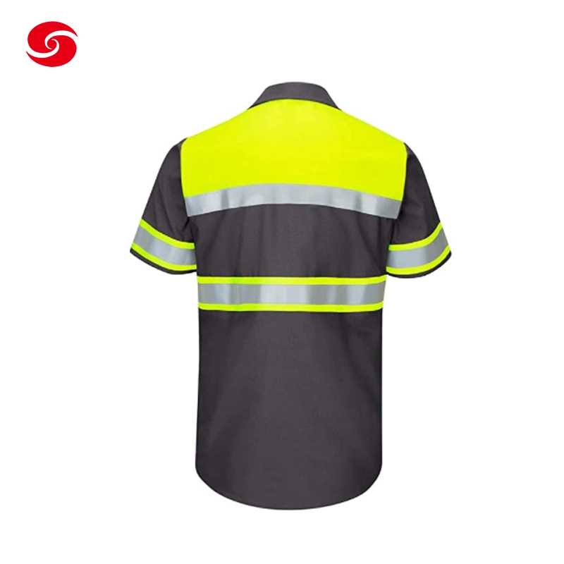 Sécurité personnalisée Work-Wear Short Sleeve costume de travail avec une visibilité de la bande réfléchissante