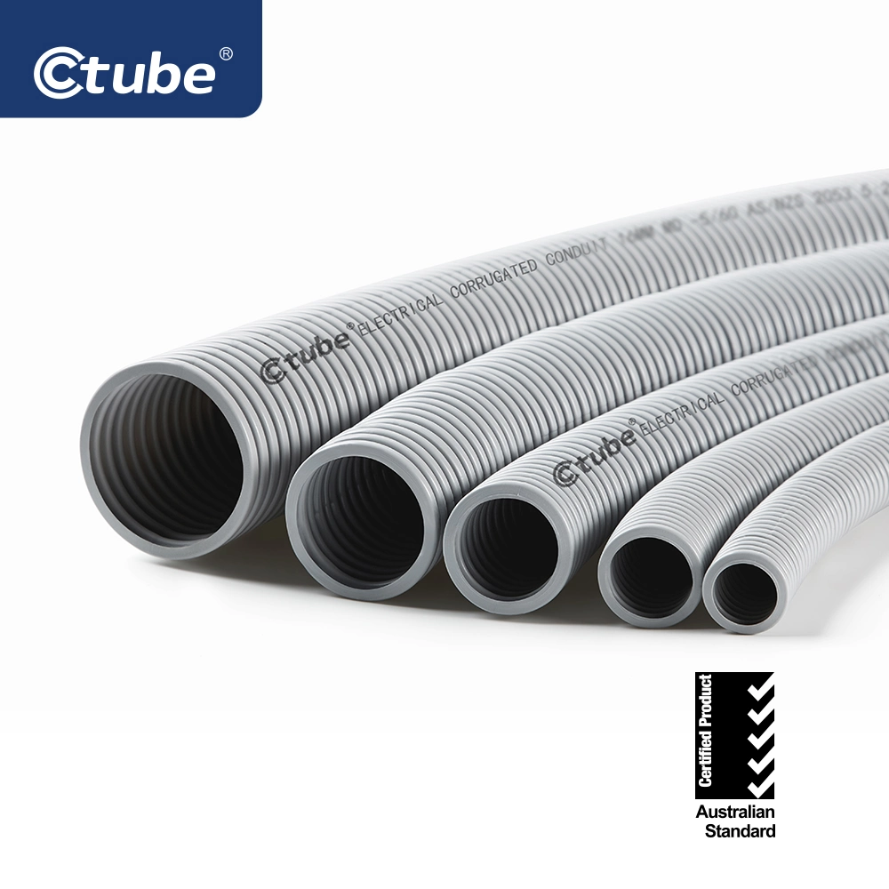 16mm-50mm White Electrical Wire Protective PVC Flexible Conduit Pipe Hose Tube