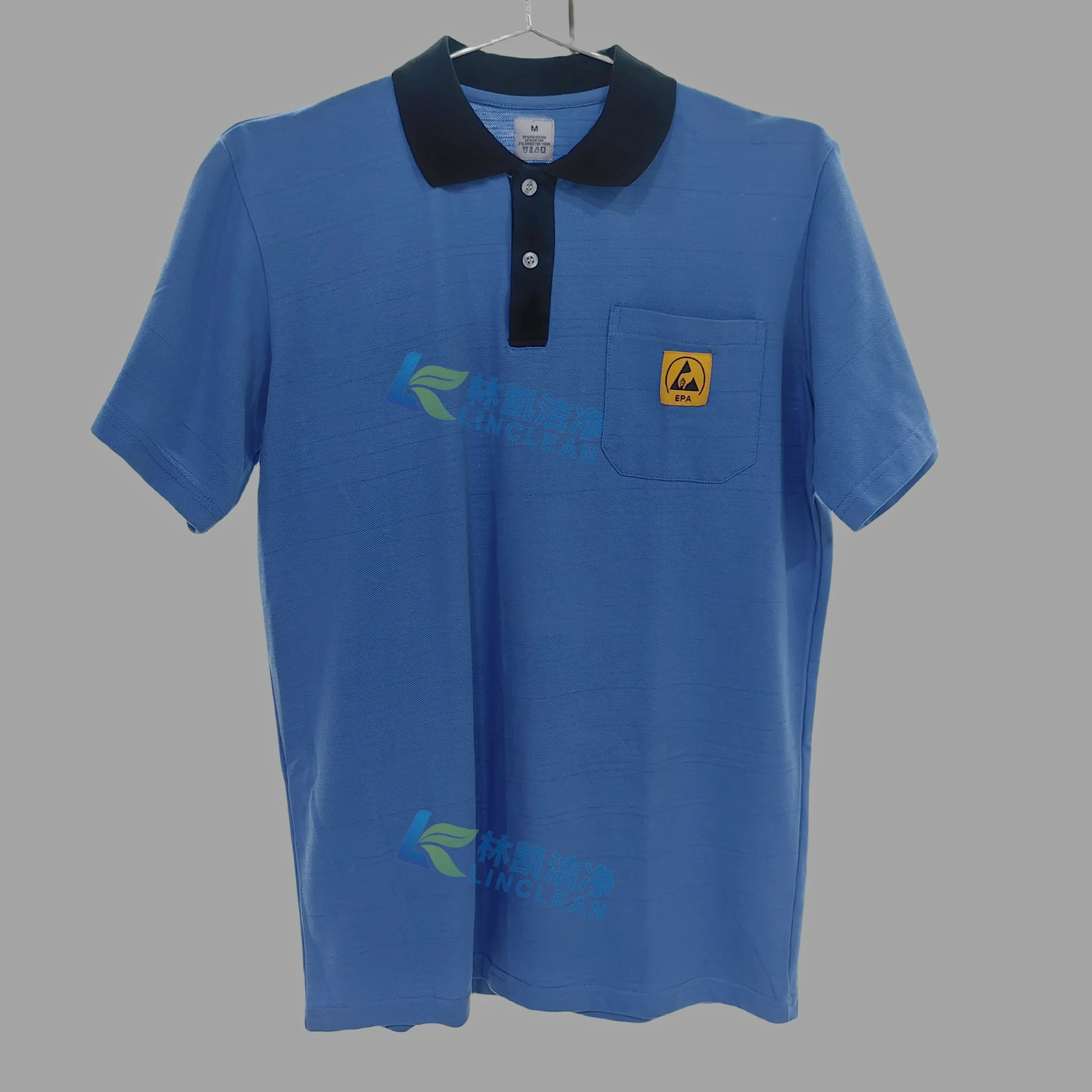 Polyester Cotton Conductive Working Clothing Safety T Shirt Anti-Static Polo ESD Workwear