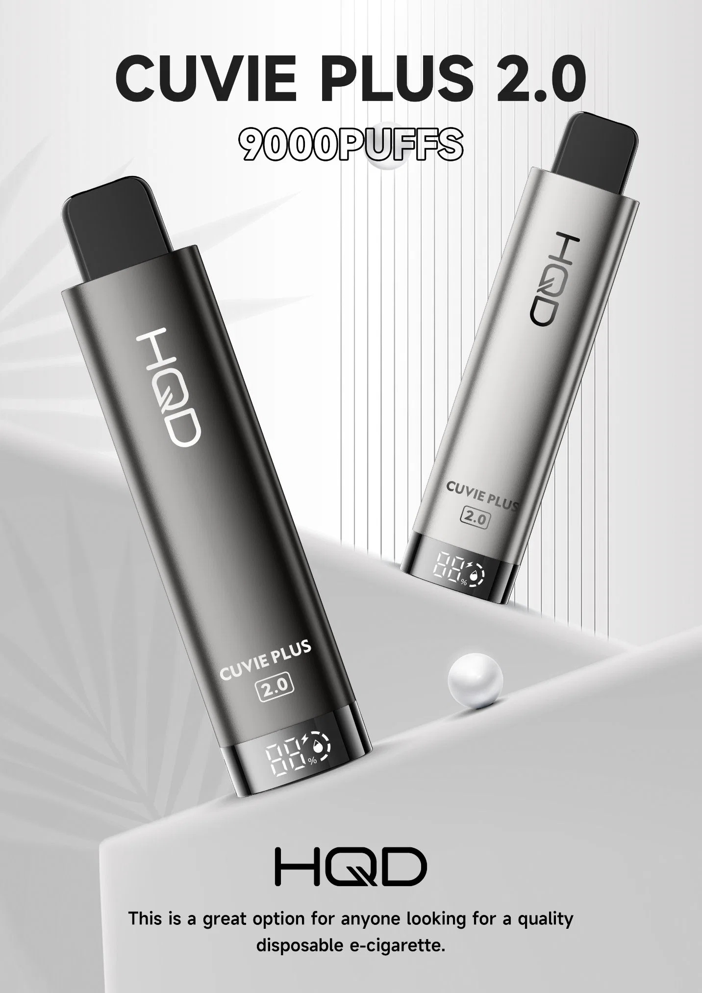 Hqd Cuvie Plus 2.0 3000 4500 5000 6000 7000 8000 9000 10000puffs Vape, LED Screen