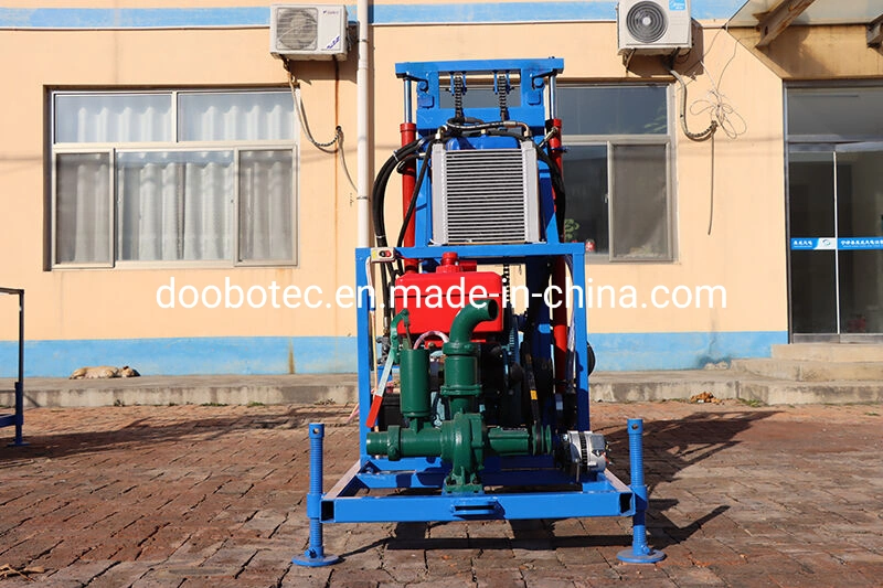 China One Man Portable Electric Start 22HP Gasoline Diesel Wheeled Small Rock Bore Drill Rig Borehole Hydraulic Mud Rotary Soil Deep Water Well Drilling Machine