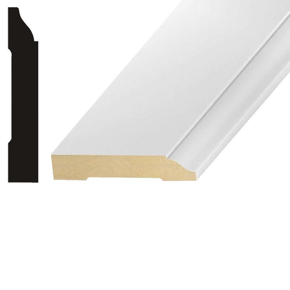 9/16 in. X 3-1/4 in. X 96 in. Primed Solid Pine Finger-Jointed or MDF Base Moulding Skirting Board Baseboard