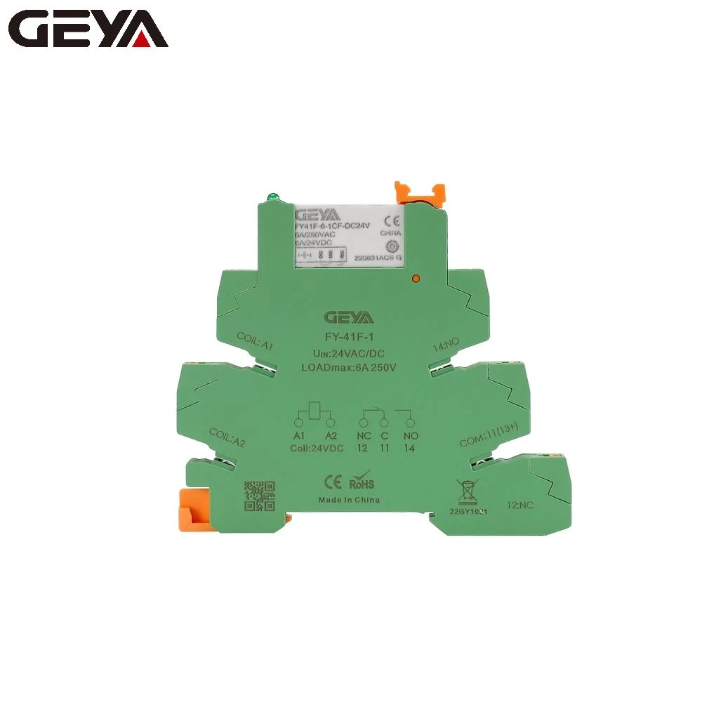 30 Amperios Modbus RTU Geya 3V de la interfaz del módulo de relé de Fy-41f 6.22mm de grosor Socket