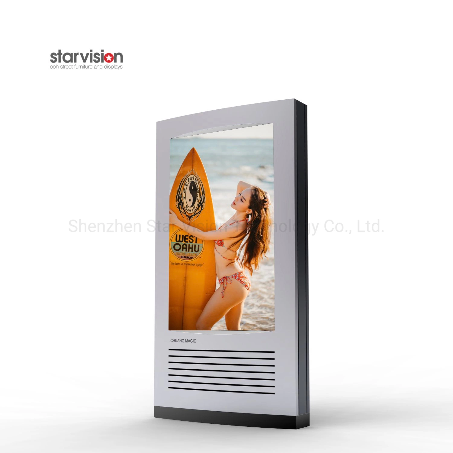 75 Inch Outdoor Standing High Brightness Double Side Advertisement Player for Municipal