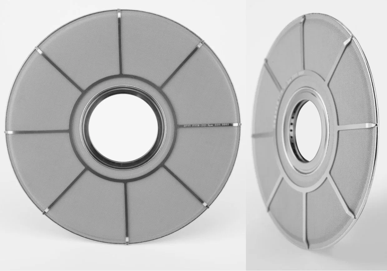 Estructura de apoyo 304 discos de filtro de acero inoxidable para la industria de la película