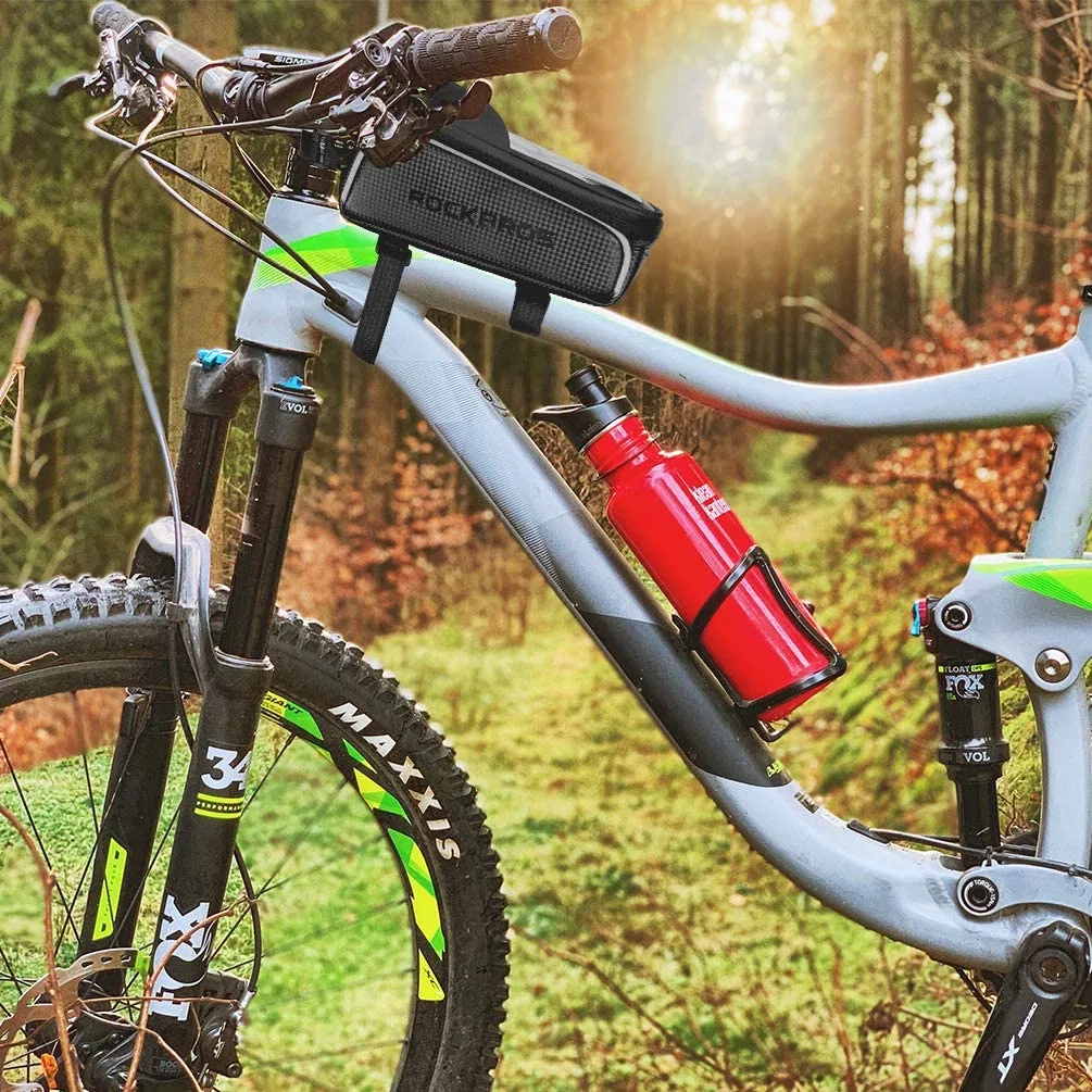 El bastidor delantero bicicleta impermeable Bolsa de accesorios soporte para teléfono compatible tubo superior Bolsa de bicicleta bicicletas