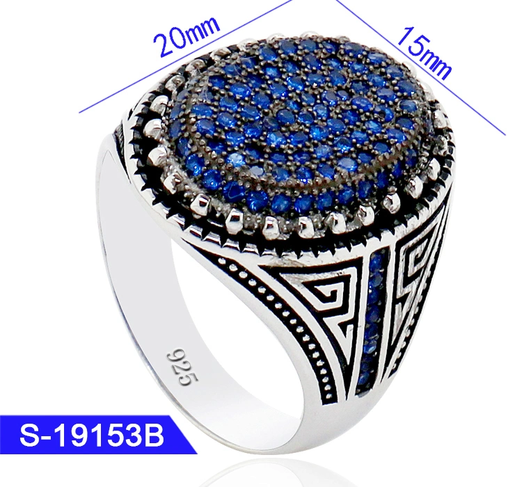 Wholesale/Supplier 925 Sterling Silver Jewelry Islamic Micro Pave CZ Stone Finger Ring for Men