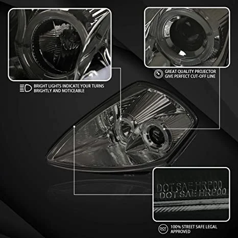 AutoNation compatible avec Mitsubishi Eclipse, projecteurs à fumée Halo, ensemble lampe frontale à paire G+D.
