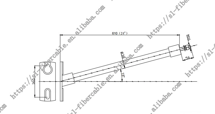 El 24 de 36 pulgadas de Soporte Ajustable de Polo de extensión de la escuadra de fijación de la suspensión de brazo