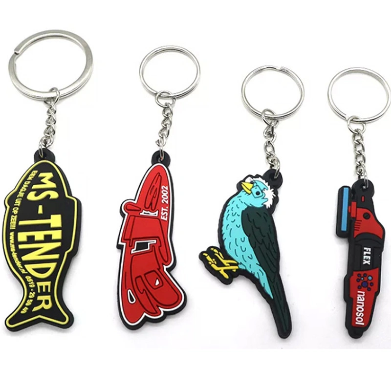 Free Samples Personalized Custom 3D/2D Soft PVC Rubber Keychain for Promotion Gifts, All Type of Silicone Key Ring