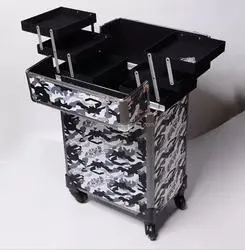 Étui de rangement en aluminium de gros d'usine un salon de coiffure valise trolley Case cosmétique