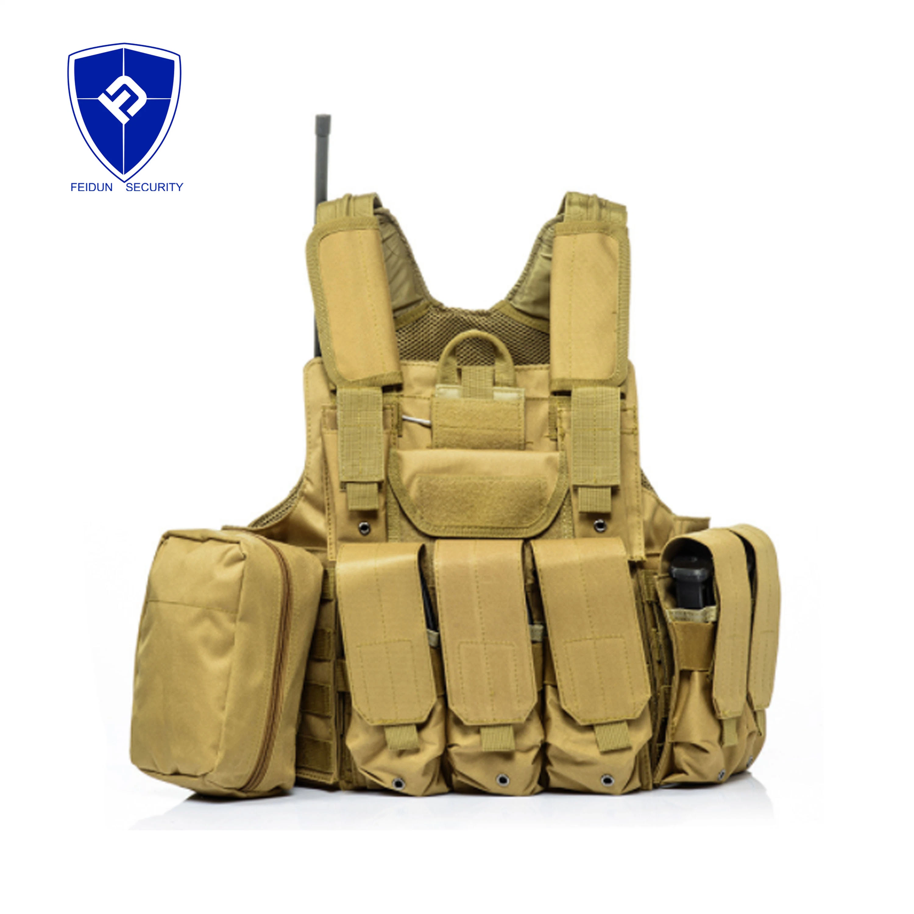 High quality/High cost performance  Custom Security Fashion Khaki Air Soft Military Style Tactical Vest