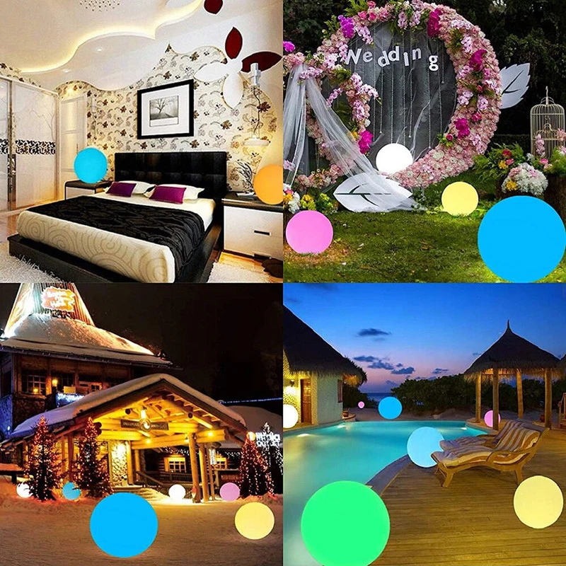 Beach Pool Home Garden Inflatable Glow Beach Balls LED Pool Beach Lights Waterproof Light up Balls